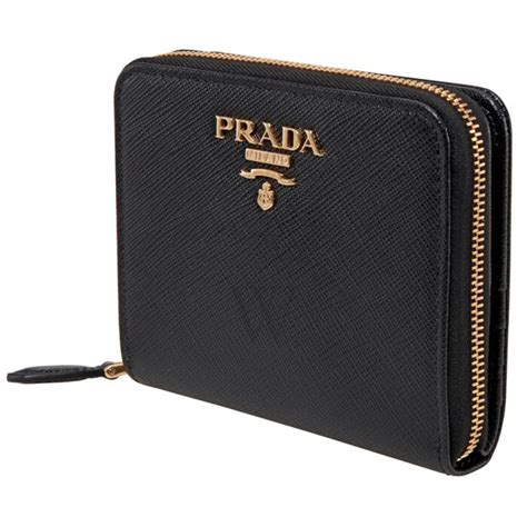 authentic prada black wallet|Prada wallet outlet.